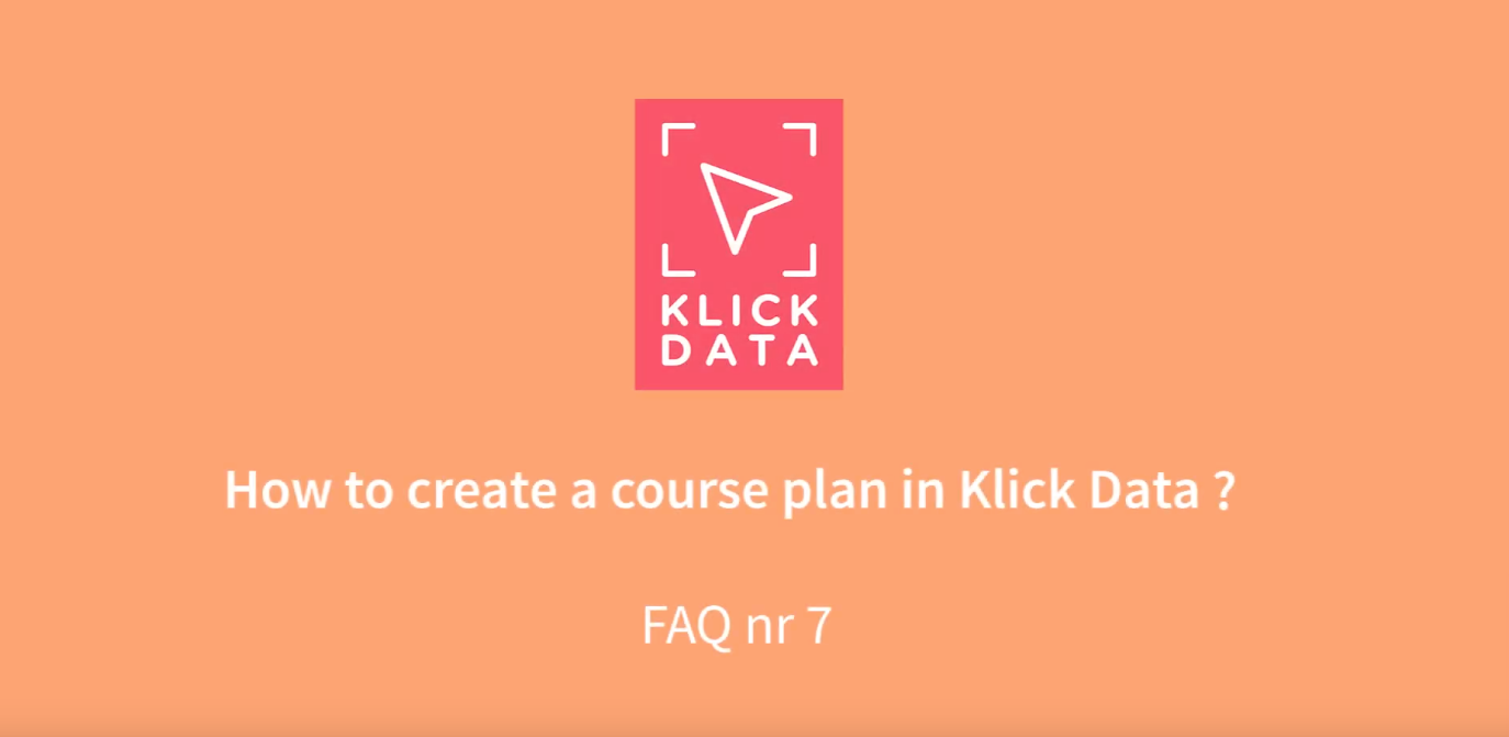 How to create a Course Plan in KlickData KLMS