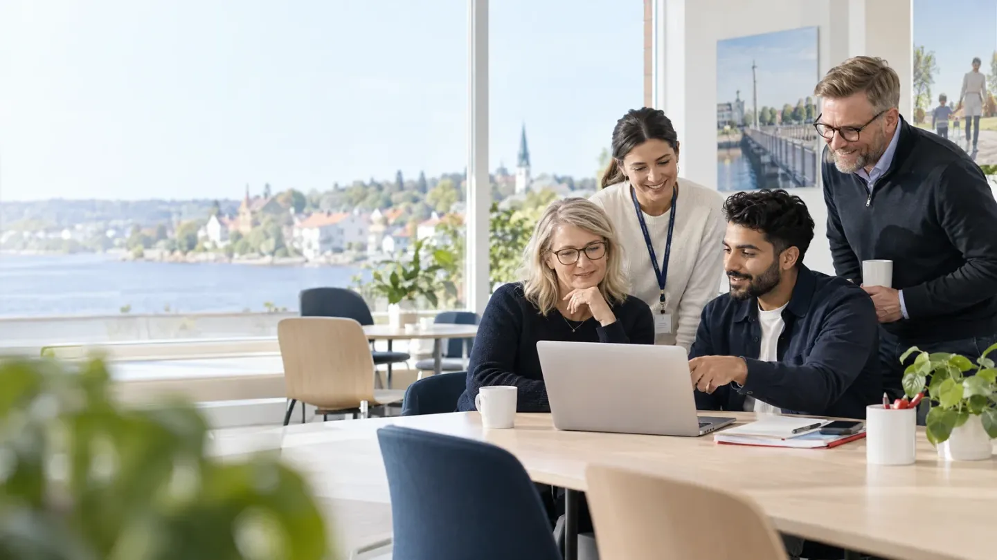 Medarbetare samverkar i en svensk kommunal miljö