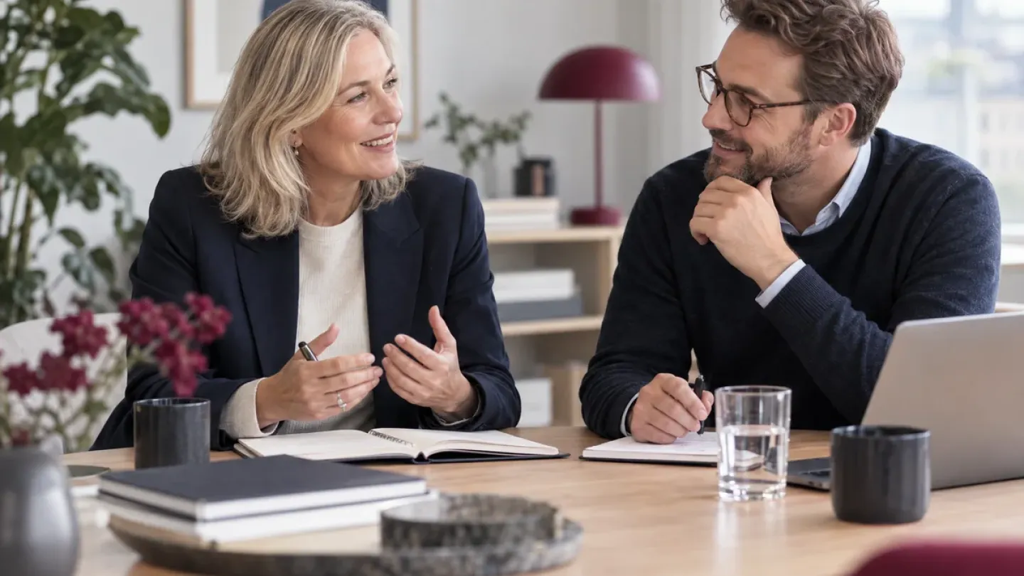 Medarbetare och kund planerar en rollbaserad lärväg