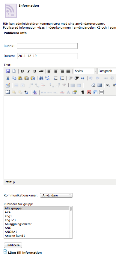Kan man ta bort, den av KD presenterade, informationen i h&ouml;gerspalten i K3 som &auml;r synlig i admin-gr&auml;nssnittet?